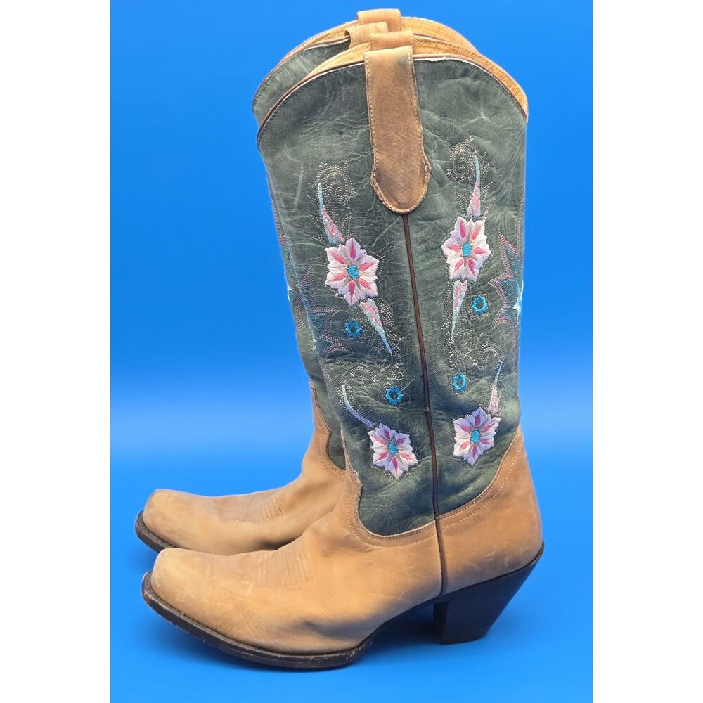 Sonora Double H Ashlee Western Cowboy Cowgirl Boots Women's 10 Stack Heel - Picture 5 of 12